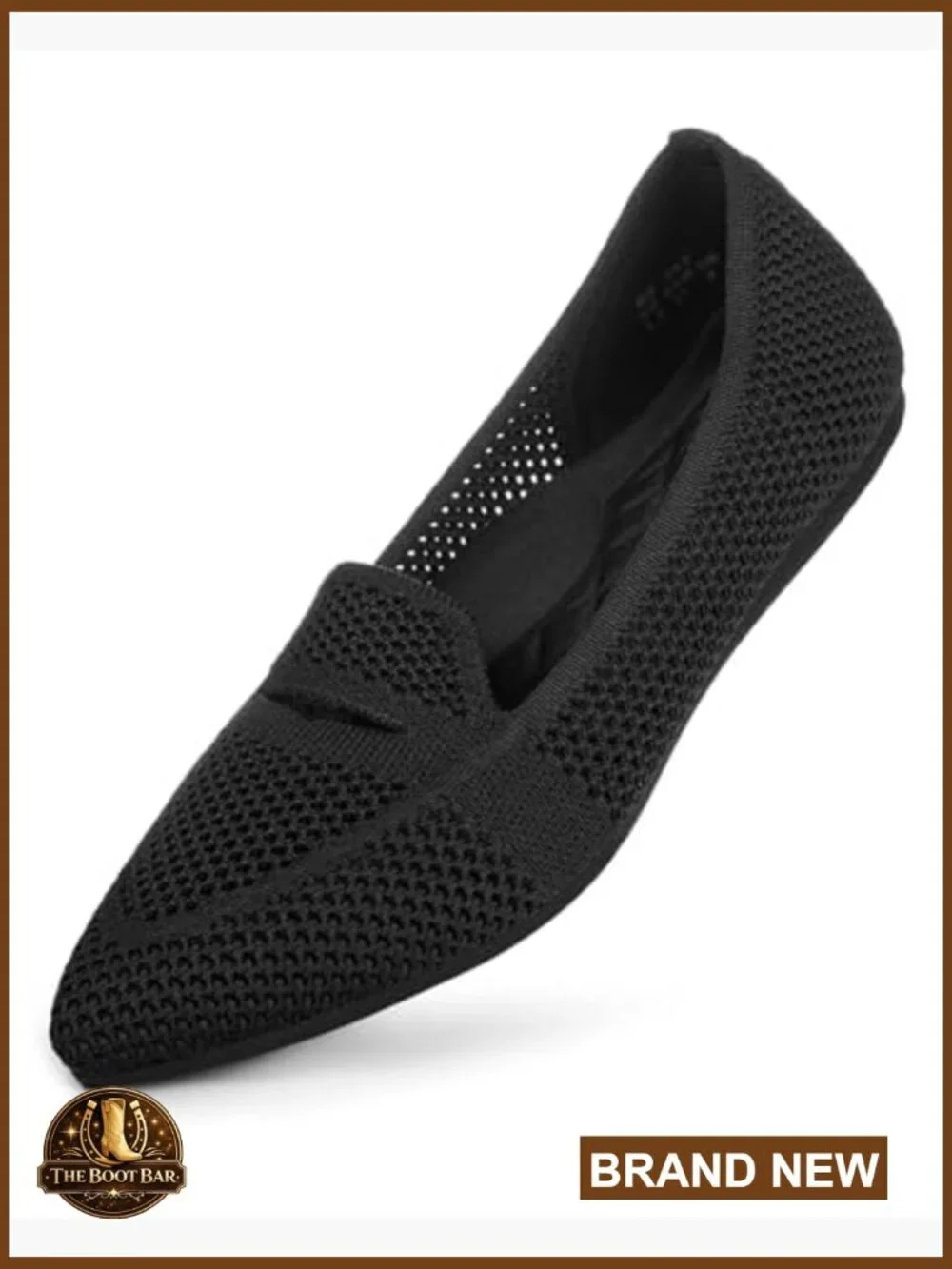 Pointed Toe Knit Loafers, Lightweight Slip-On Flats with Arch Support